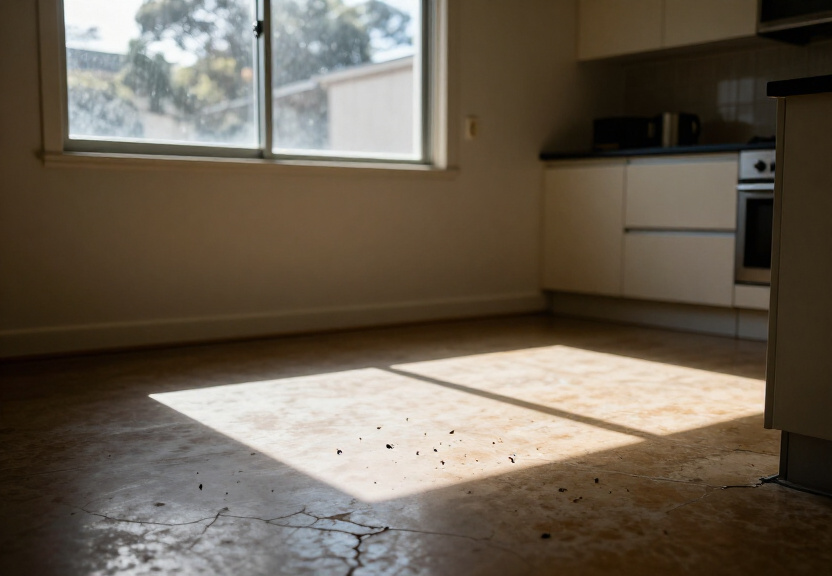 Ant trail along a Glenorie kitchen counter before treatment